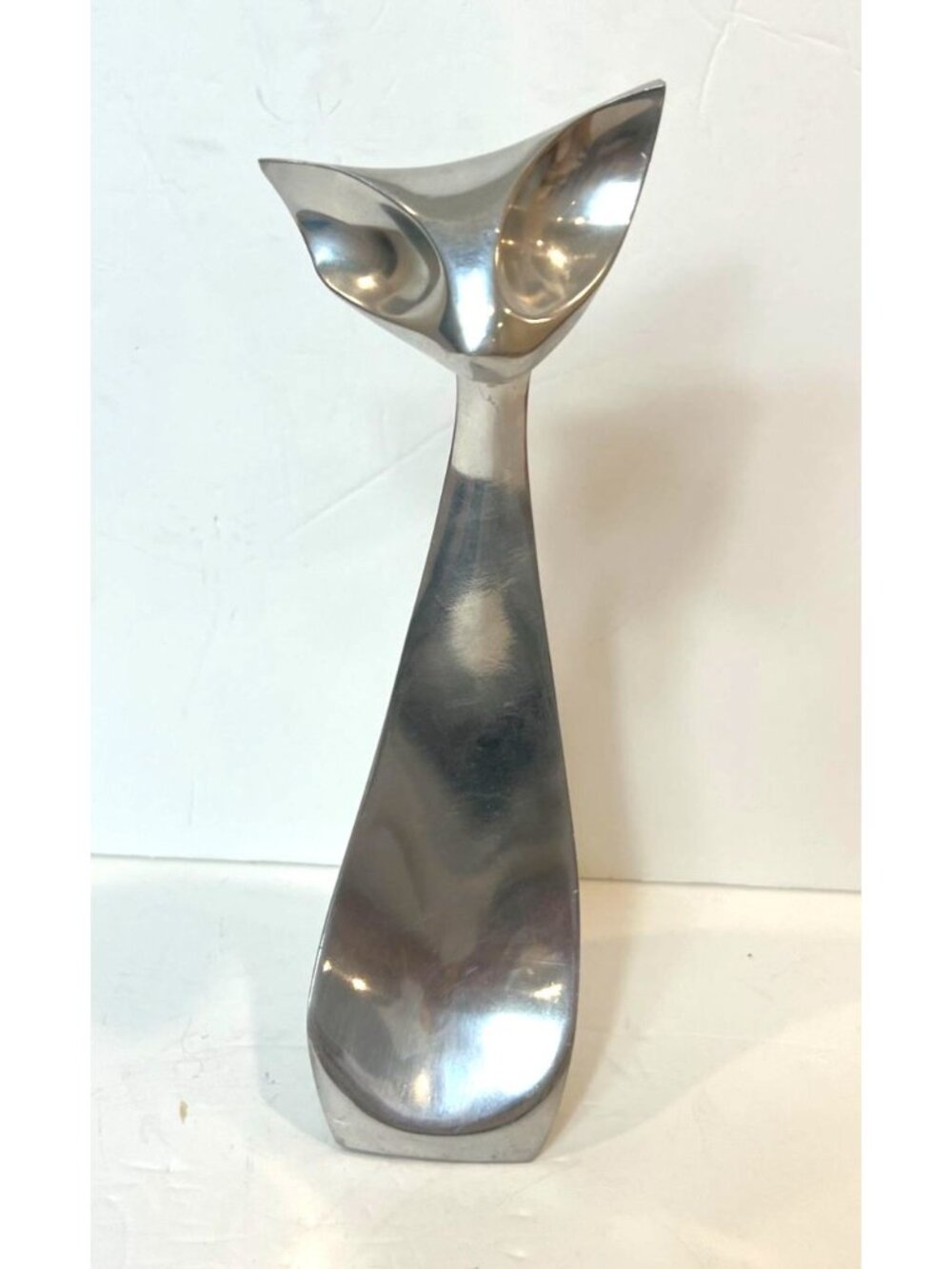 Rare Vintage Signed Richard Myklebust Nambe Cat Mid-Century Modern Aluminum 1960